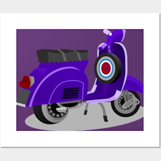 Purple vespa art illustration Posters and Art